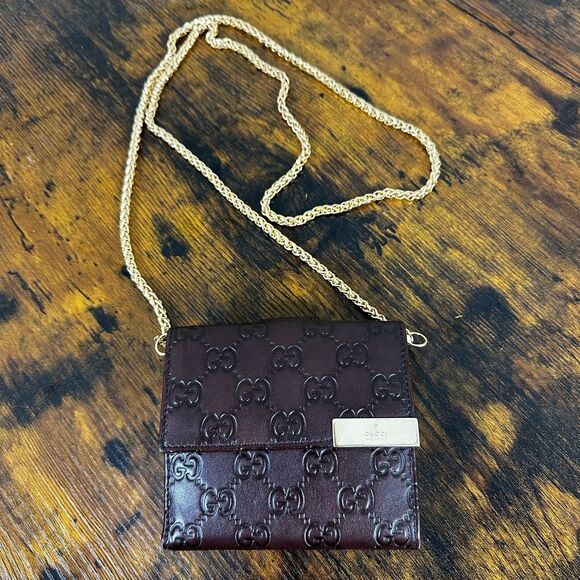 Gucci Guccissima Brown Leather Compact Wallet - Picture 1 of 16